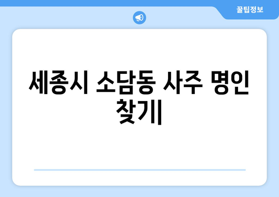 세종시 소담동에서 나에게 맞는 사주 명인 찾기| 추천 & 후기 | 세종시 사주, 소담동 사주, 운세, 신년운세, 궁합