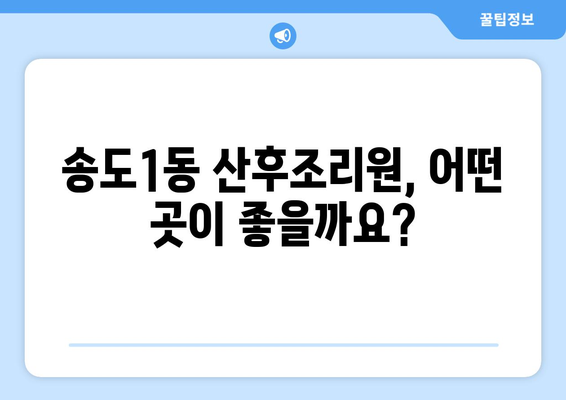 인천 연수구 송도1동 산후조리원 추천| 엄마와 아기의 행복한 시작 | 송도 산후조리원, 출산 후 관리, 송도1동 산후조리원 비교