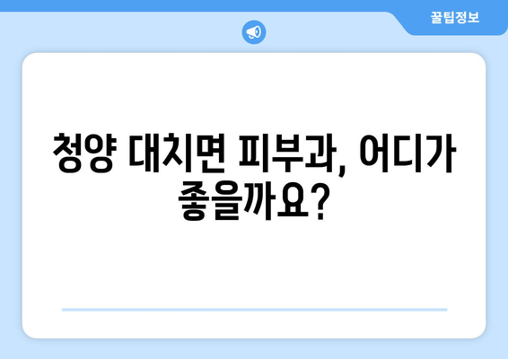 충청남도 청양군 대치면 피부과 추천| 꼼꼼하게 비교해보세요! | 피부과 정보, 진료 과목, 예약 안내